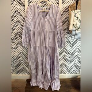 Universal Thread Lavender Striped Long Sleeve Dress